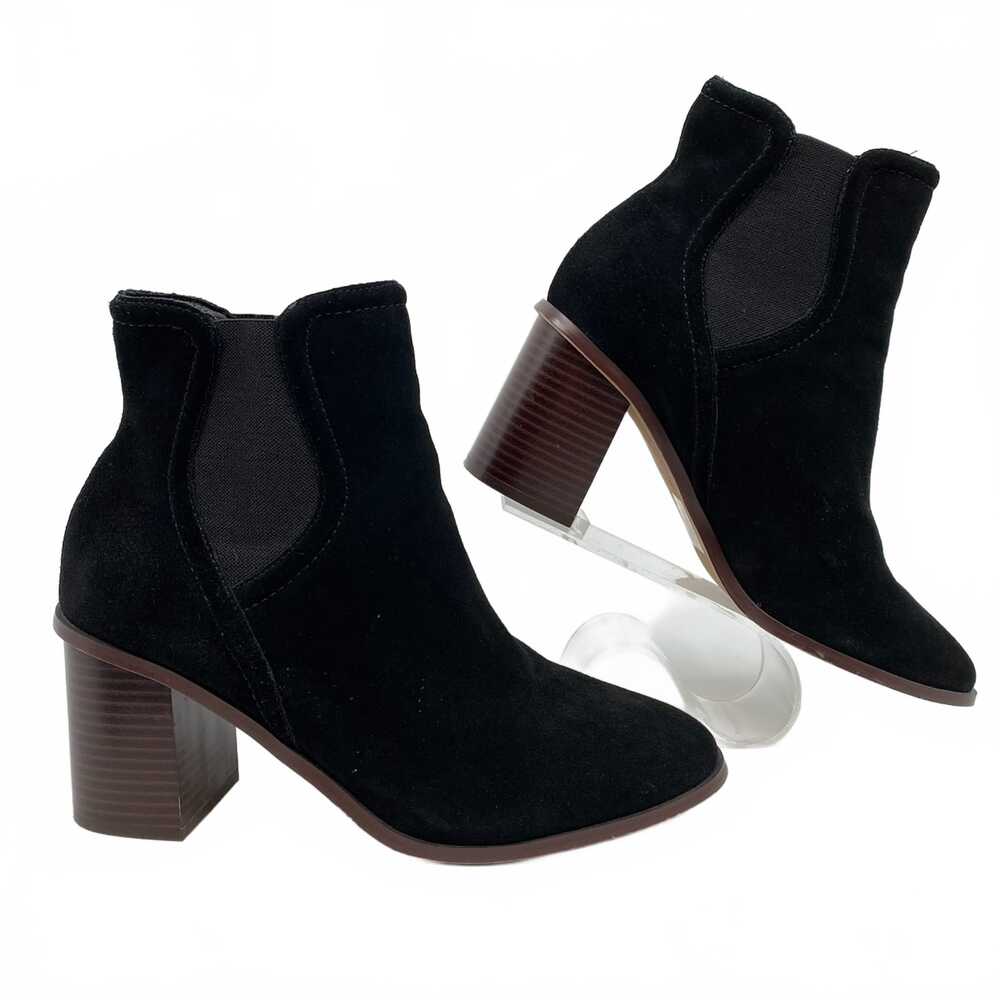 Splendid Black Suede Block Heel Ankle Boots | Women’s US 8